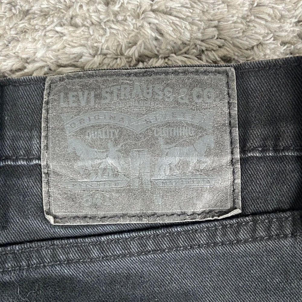 Levi's 541 Jeans Mens 44x30 Black Denim Athletic Taper Stretch Cotton Blend Pant